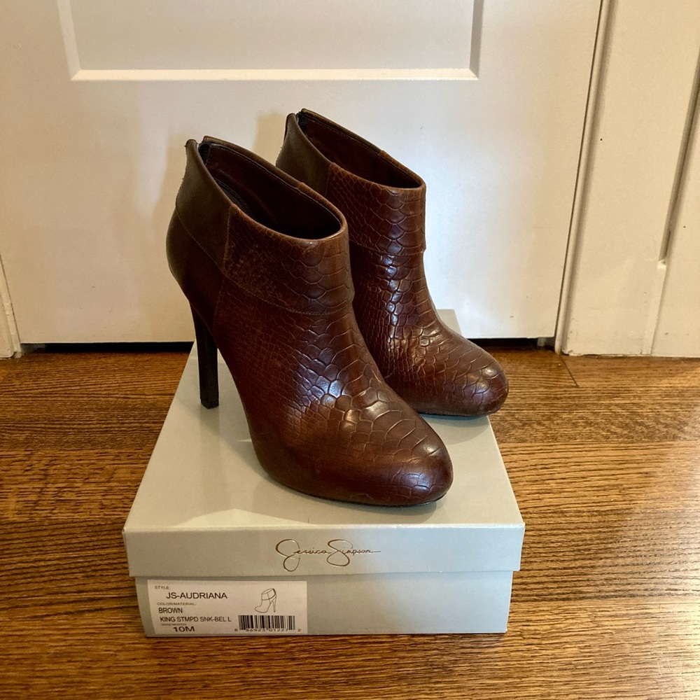 Jessica Simpson Audriana faux snakeskin bootie